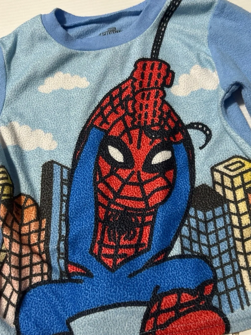 Marvel Boys Blue Spider-Man Fleece Pajama Set